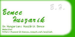 bence huszarik business card